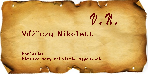 Váczy Nikolett névjegykártya