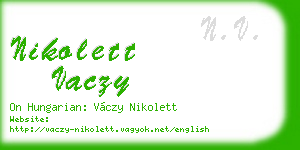 nikolett vaczy business card
