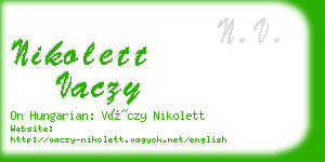 nikolett vaczy business card